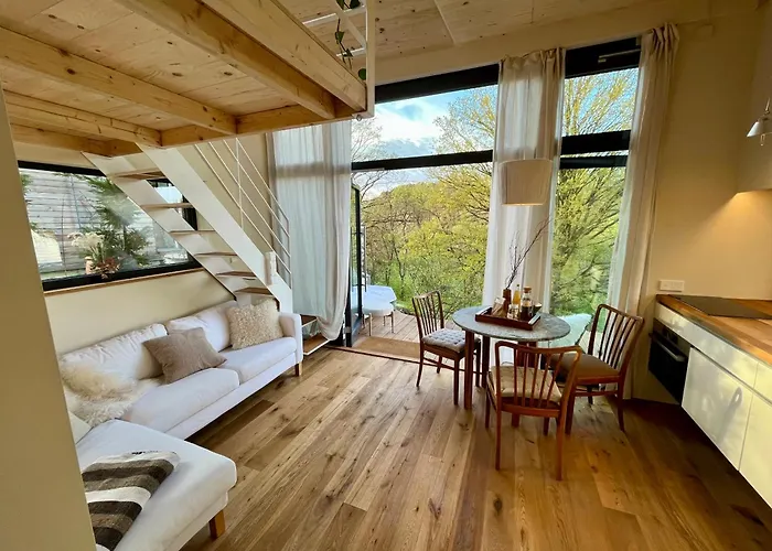 Hébergement de vacances Tinyhouse Minimalus Iii Mit Whirlpool Im Gruenen